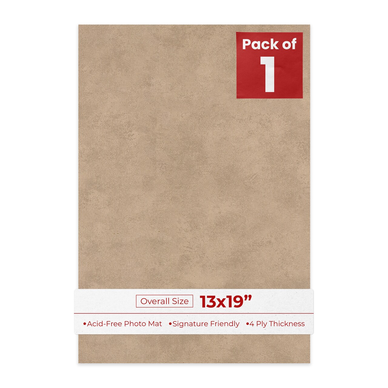 Earthen Taupe 13x19 Uncut Mat Board - Blank Sheets, No Opening